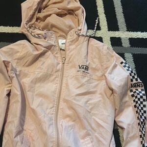 Vans Light Pink Hooded Jacket with Checkered Sleeve
